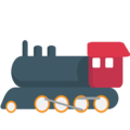 steam locomotive on platform EmojiOne