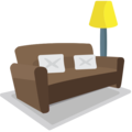 couch and lamp on platform EmojiOne