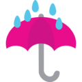 umbrella with rain drops on platform EmojiOne