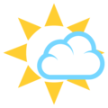sun behind small cloud on platform EmojiOne