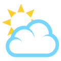 sun behind large cloud on platform EmojiOne
