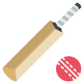 cricket bat and ball on platform EmojiOne