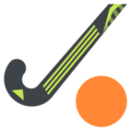 field hockey stick and ball on platform EmojiOne