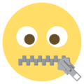 zipper mouth face on platform EmojiOne