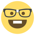 nerd face on platform EmojiOne