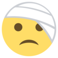 face with head bandage on platform EmojiOne