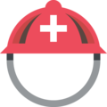 rescue worker’s helmet on platform EmojiOne