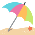 umbrella on ground on platform EmojiOne