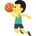 person bouncing ball on platform EmojiOne