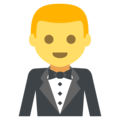 person in tuxedo on platform EmojiOne