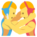 people wrestling on platform EmojiOne