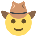 face with cowboy hat on platform EmojiOne