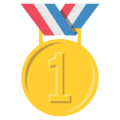 first place medal on platform EmojiOne