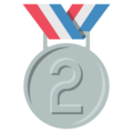 second place medal on platform EmojiOne
