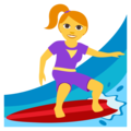 woman surfing on platform EmojiOne