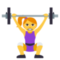 woman lifting weights on platform EmojiOne