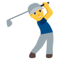 man golfing on platform EmojiOne