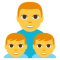family: man, boy, boy on platform EmojiOne