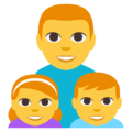 family: man, girl, boy on platform EmojiOne