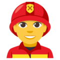man firefighter on platform EmojiOne