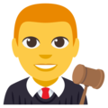 man judge on platform EmojiOne