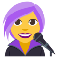 woman singer on platform EmojiOne