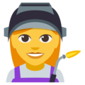 woman factory worker on platform EmojiOne