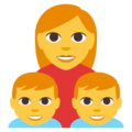 family: woman, boy, boy on platform EmojiOne