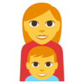 family: woman, boy on platform EmojiOne