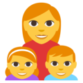 family: woman, girl, boy on platform EmojiOne