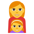 family: woman, girl on platform EmojiOne