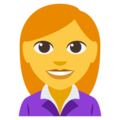 woman office worker on platform EmojiOne