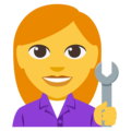 woman mechanic on platform EmojiOne