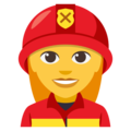 woman firefighter on platform EmojiOne