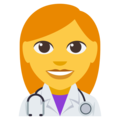 woman health worker on platform EmojiOne
