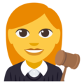 woman judge on platform EmojiOne