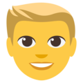 man: blond hair on platform EmojiOne