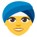 woman wearing turban on platform EmojiOne