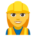 woman construction worker on platform EmojiOne