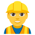 man construction worker on platform EmojiOne