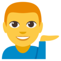 man tipping hand on platform EmojiOne