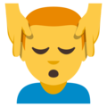 man getting massage on platform EmojiOne