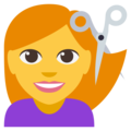 woman getting haircut on platform EmojiOne