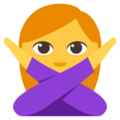 woman gesturing NO on platform EmojiOne