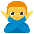 man gesturing NO on platform EmojiOne