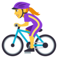 woman biking on platform EmojiOne