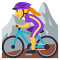 woman mountain biking on platform EmojiOne