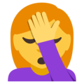 woman facepalming on platform EmojiOne