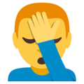 man facepalming on platform EmojiOne