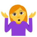 woman shrugging on platform EmojiOne